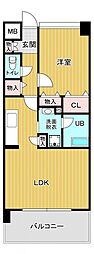 レジデンス空港北 1LDKの間取図画像