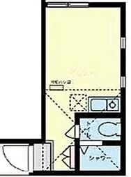 ユナイト尻手シチリアーノ ワンルームの間取図画像