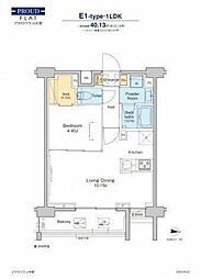 プラウドフラット中野 1LDKの間取図画像