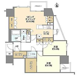 プレミスト麹町 2LDKの間取図画像