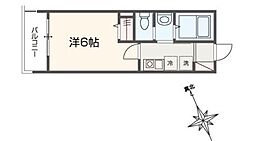 MELLAS武蔵境 1Kの間取図画像
