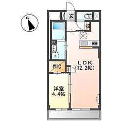 レヴォントゥレット2 1LDKの間取図画像