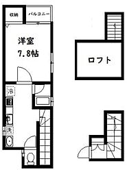 パーム グローヴ 2階1Kの間取り