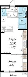 リブリ・SKY'STHELIMIT 1LDKの間取図画像