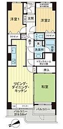 谷塚コリーナライオンズタワー谷塚 3LDKの間取図画像