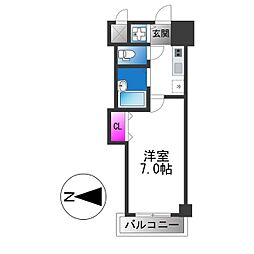 CITYSPIRE布施 1Kの間取図画像