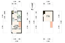 SALVIA J 1階ワンルームの間取り