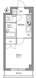 ユナイテットグロー西落合 1Kの間取図画像