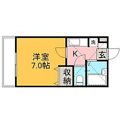 東京メトロ東西線 妙典駅 徒歩10分の賃貸アパート 1階1Kの間取り