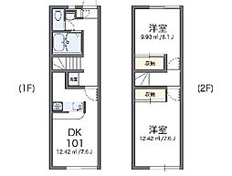 レオパレスボヌール 2DKの間取図画像