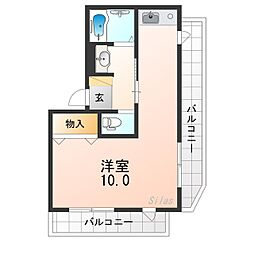 エミネンスP-5平野 ワンルームの間取図画像