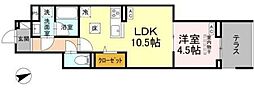 セレスティア清水 1LDKの間取図画像
