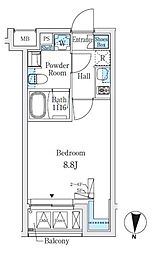 ＳＯＬＡＳＩＡｒｅｓｉｄｅｎｃｅ亀戸 4階1Kの間取り