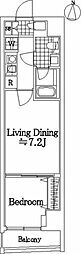 プレミアム三ノ輪 1LDKの間取図画像