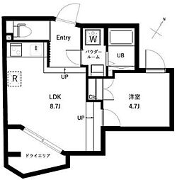 オーキッドレジデンス代々木 地下1階1LDKの間取り