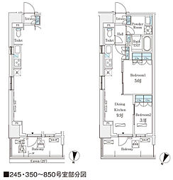 ロイヤルパークス赤羽サウス 1LDKの間取図画像