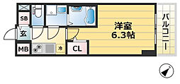 エスリードザ・ランドマーク神戸 1Kの間取図画像