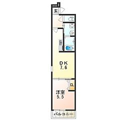Osaka Metro谷町線 太子橋今市駅 徒歩5分の賃貸アパート 2階1DKの間取り