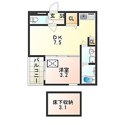 ハーモニーテラス小路東 1SLDKの間取図画像