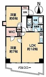 ISM八王子B棟 2LDKの間取図画像