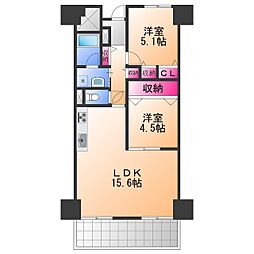 ファミール南大阪 2LDKの間取図画像
