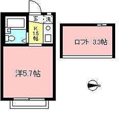 ルーブル国領 1Kの間取図画像