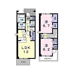 ポラリス2号館 2LDKの間取図画像