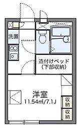 レオパレスジュネス・東大宮 2階1Kの間取り