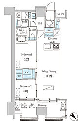 レガシス中目黒 2LDKの間取図画像