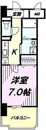 スカイガーデンタワー 1Kの間取図画像