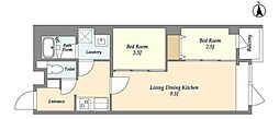 TASUKI RICHESSE 目黒本町 2DKの間取図画像