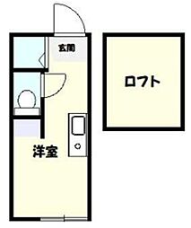 ルームズ中野A ワンルームの間取図画像