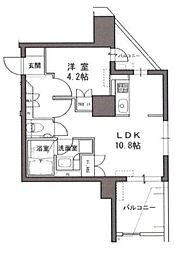 リビオレゾン本郷 1LDKの間取図画像