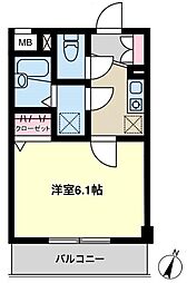 マンションマモール 1Kの間取図画像