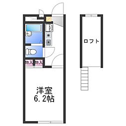 レオパレスメルツェ4 1Kの間取図画像