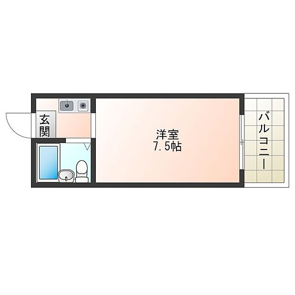 大阪府大阪市福島区海老江２丁目(賃貸マンション1R・4階・15.00㎡)の写真 その2