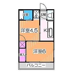 バローレ堺 2Kの間取図画像