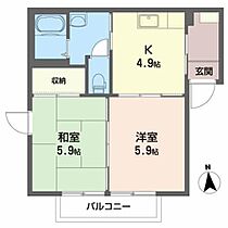 クローカス 201 ｜ 岩手県盛岡市下太田下川原163-2（賃貸アパート2K・2階・38.80㎡） その2