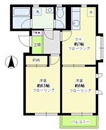 フォーレスト八雲 2DKの間取図画像