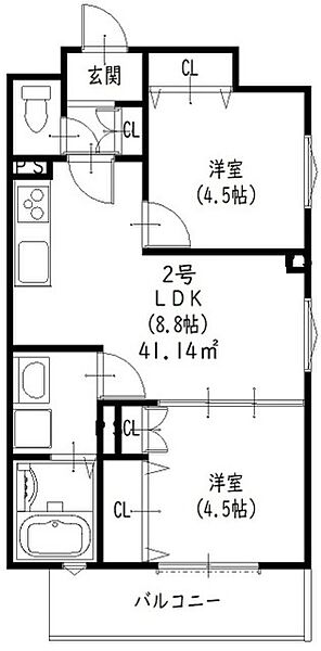 大阪府大阪市西淀川区佃３丁目(賃貸アパート2LDK・3階・41.14㎡)の写真 その2