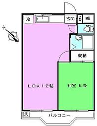 シャルレ土屋 1LDKの間取図画像