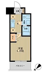 エコロジー潮見レジデンス 1Kの間取図画像