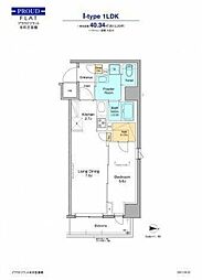 プラウドフラット本所吾妻橋 1LDKの間取図画像
