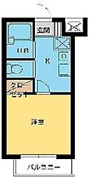 スカイコート麻布 1Kの間取図画像