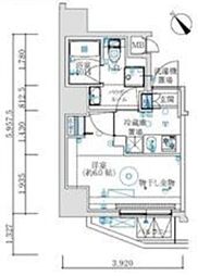 MAXIV国立矢川 1Kの間取図画像