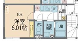 カインドネス本厚木West 1Kの間取図画像