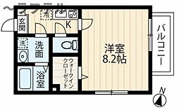 リベルタ3 1Kの間取図画像