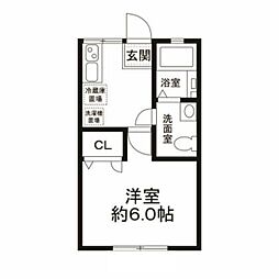メゾン・ド・ルピナス 1Kの間取図画像