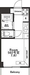 BelleviageYokohama ワンルームの間取図画像