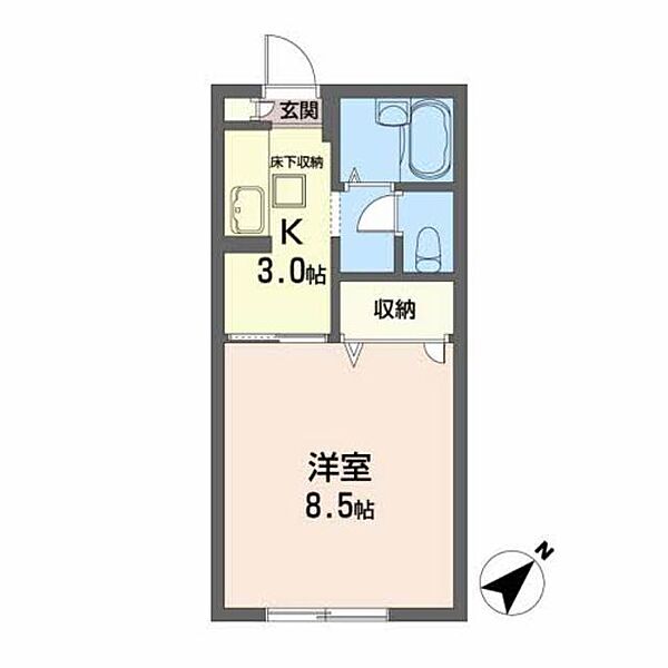 友情舎はちまん 101｜宮城県仙台市青葉区八幡４丁目(賃貸アパート1K・1階・26.20㎡)の写真 その2